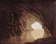 Joseph wright of derby Cave at evening, by Joseph Wright, oil painting artist